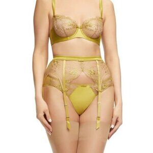 Dita Von Teese Lingerie Chartreuse Julie Roses Lingerie Set - 32C & XS